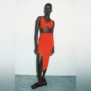 NWOT bright red Zara sweater bra in medium